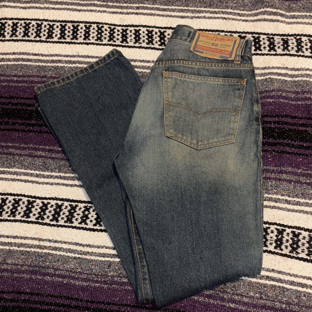 Vintage Diesel Women's Faded Blue Straight Jeans